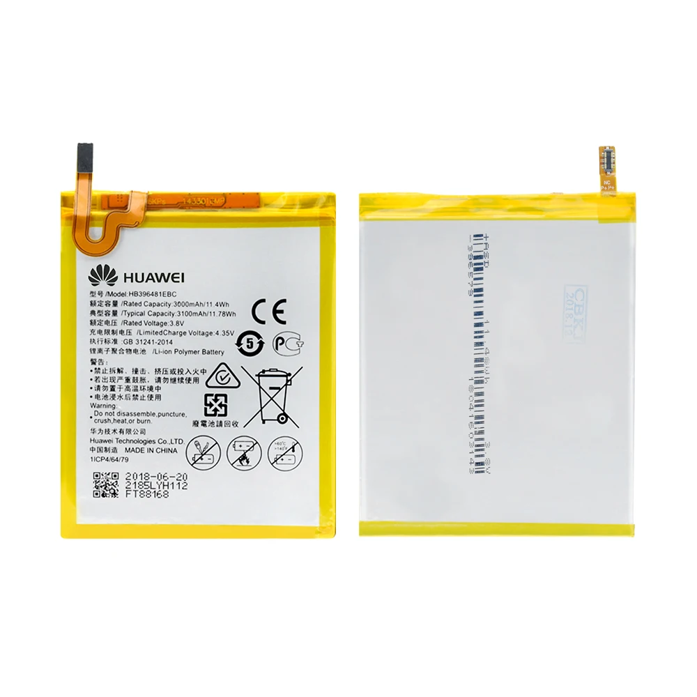 Аккумулятор HB396481EBC для Huawei Ascend G7 Plus/ Honor 5X/ 5A/ G8/ G8X / GR5/ Maimang 4 L03 UL00 TL00 AL00 D199 100%