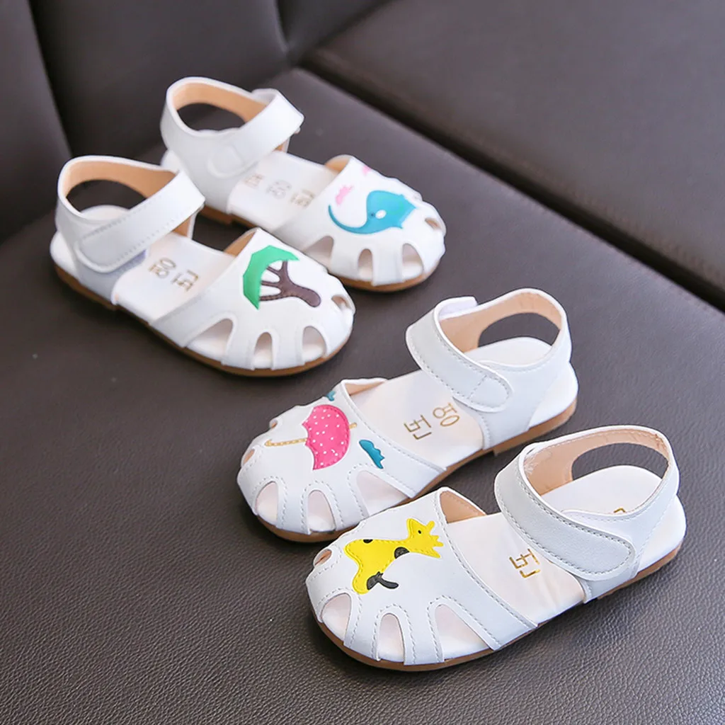 

SAGACE Toddler Kids Girl Sandals Cuet Cartoon Animals Print Summer Shoes Princess Girl Brethable Soft Bottom Sandals