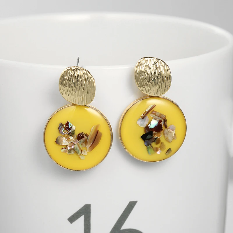 Женские винтажные серьги с круглым шариком геометрические золотого цвета