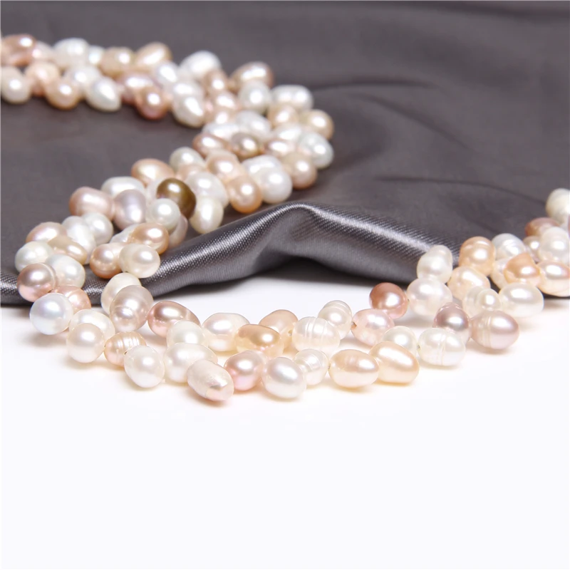 Натуральный пресноводный розовый и белый жемчуг бусины Форма Риса