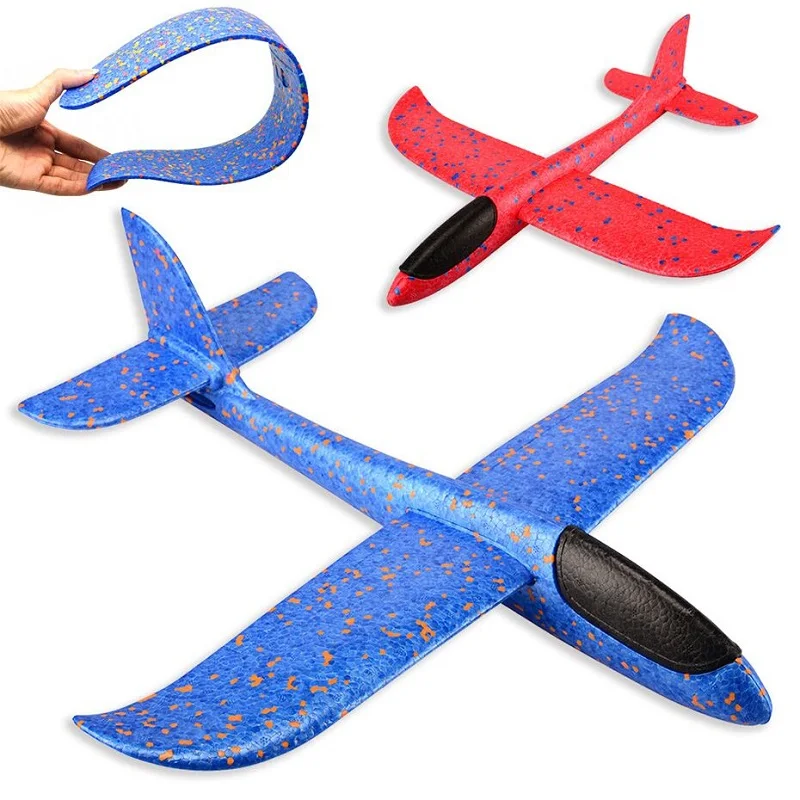 

48CM EPP Foam Hand Throwing Flying Airplane Aircraft Launch Free Fly Plane Hand Throw Plane Puzzle Model Toys for Kids 49/36CM