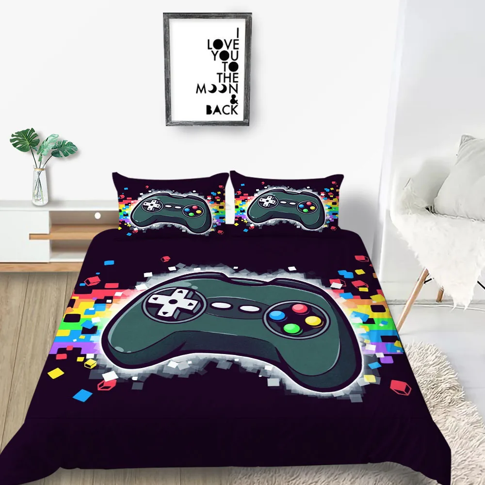 Радужный комплект постельного белья геймпад креативный модный Пододеяльник