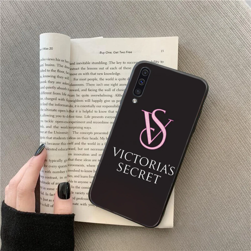 Для Samsung a50 розовый Роскошный бренд Victoria черный мягкий чехол для телефона A50 60 70 A6 A8