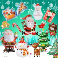 2pcs large merry christmas foil balloons santa claus crutch snowman elk bell ballon christmas tree party decoration xmas globos
