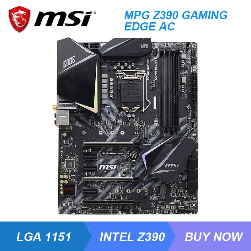 

MSI MPG Z390 GAMING EDGE AC LGA 1151 Intel Z390 Mining Motherboard DDR4 128GB PCI-E 3.0 M.2 HDMI ATX Core i9-9900k i7-8700k cpus