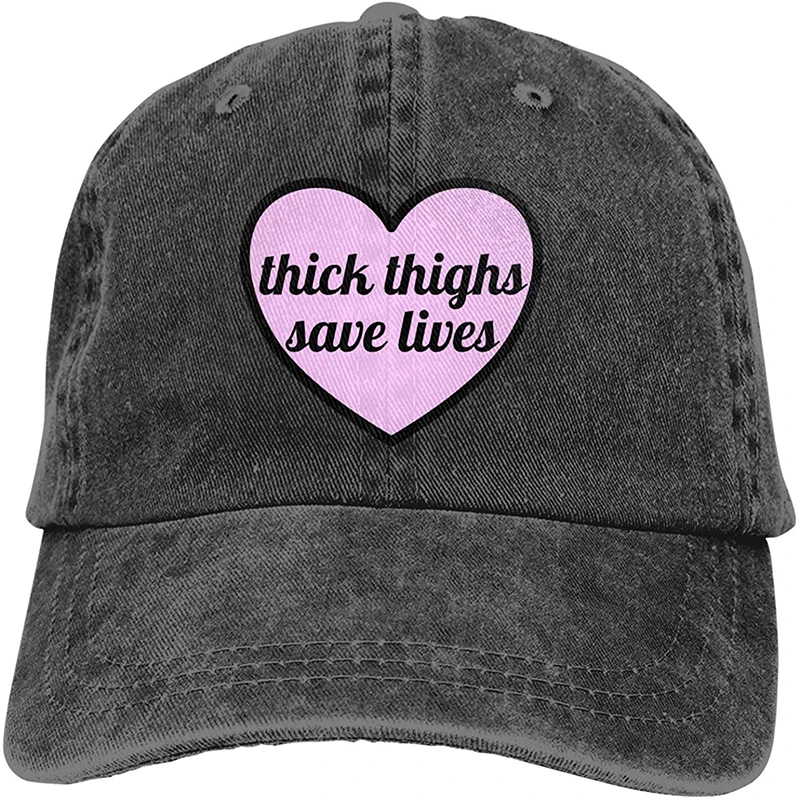 

Thick Thighs Save Lives Denim Dad Hat Cotton Vintage Baseball Cap Jeans Casquette Adjustable Trucker Caps