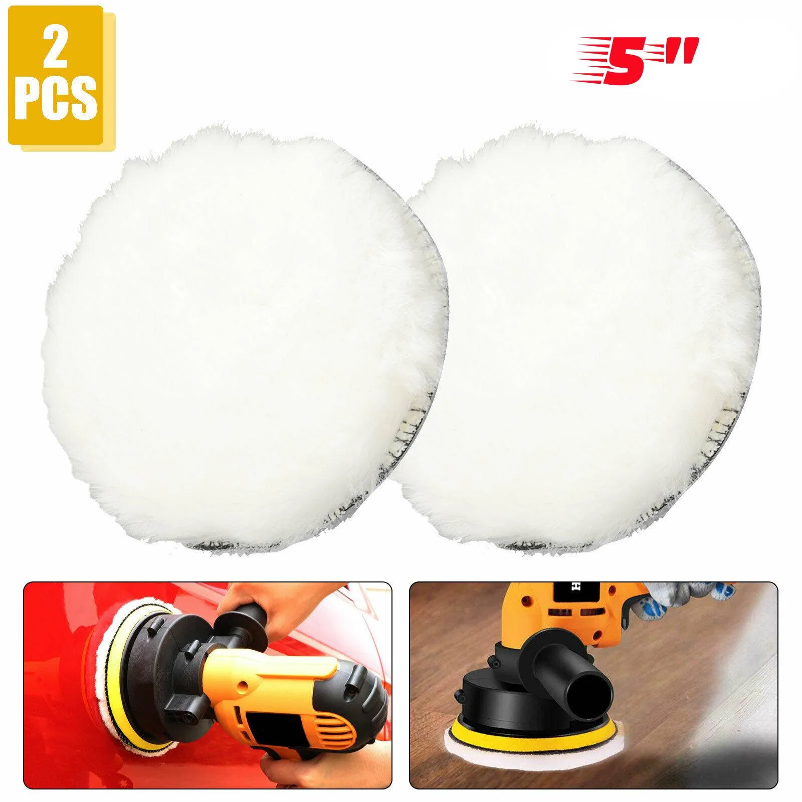 

Soft Car Universal Polishing Pad Replacement Wheel White Wool 5\\\" Buffer Buffing