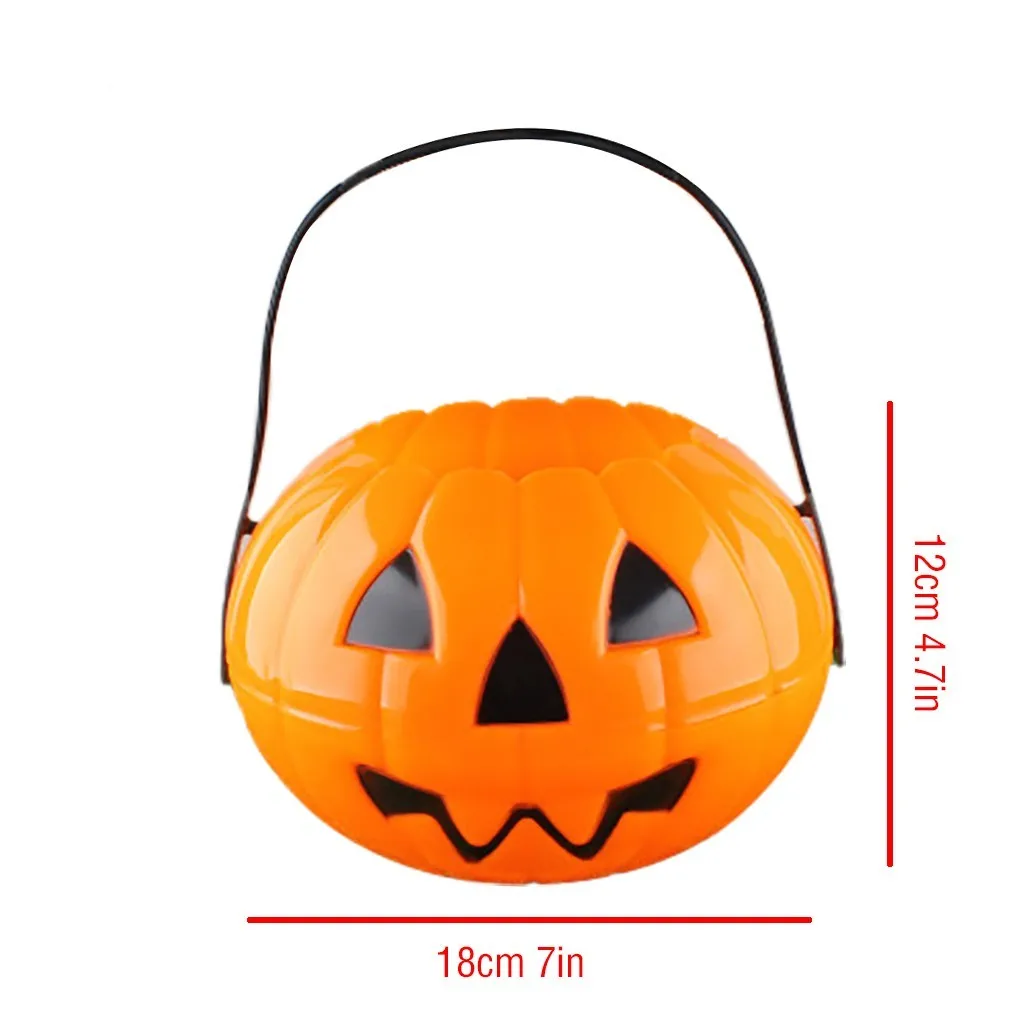 

Halloween Portable Pumpkin Bucket Children Trick Or Treat Pumpkin Candy Pail Holder Two And A Half Pumpkin Buckets Large
