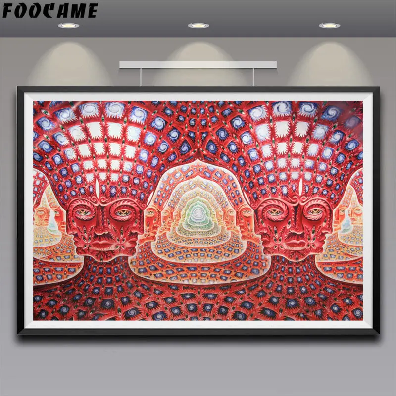 

Trippy Alex Grey Psychedelic Posters and Prints Wall Art Canvas Home Decoration Abstract Painting Bedroom Pictures Living Room