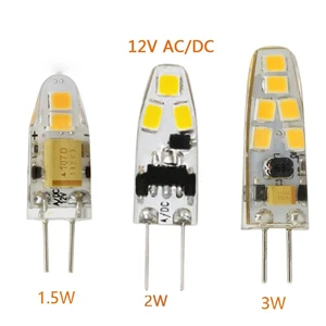 5 шт. YL светодиодный G4 постоянногопеременного тока 12В 1,5 Вт 3 Вт с регулируемой яркостью G4 2835 SMD 4 светодиодный S 12 Светодиодный кукурузная лампа светильник Точечный светильник с украшением в виде кристаллов для замены галогеновой светодиодный лампы