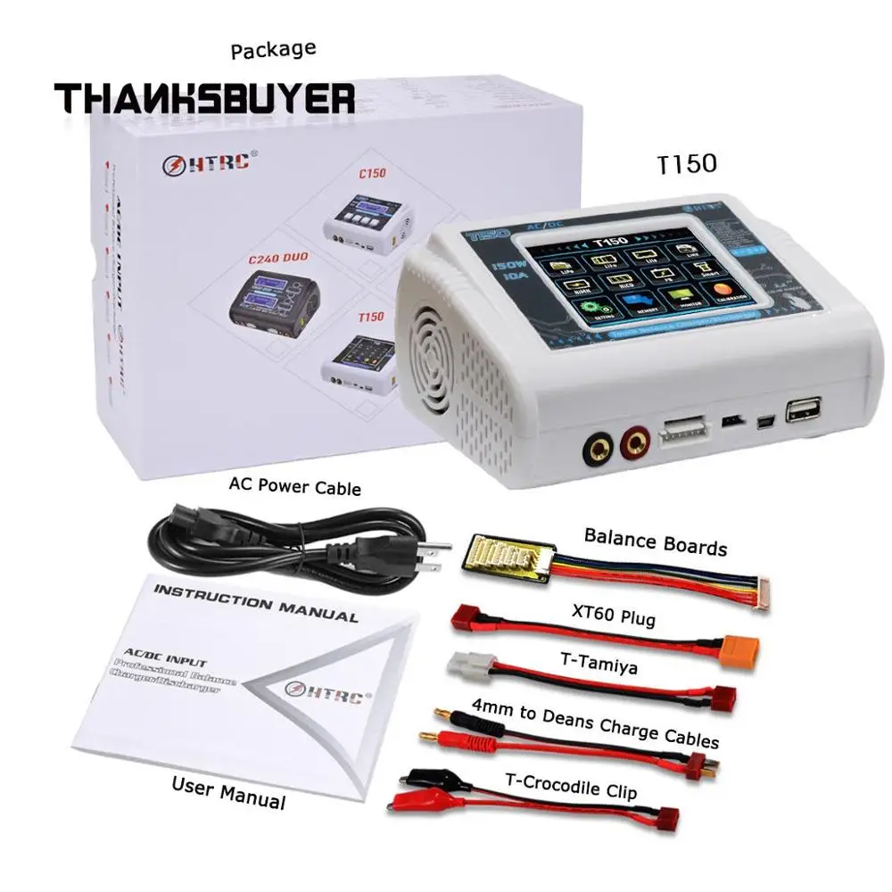 LiPo NiMH Battery Dis charger HTRC T150 150W RC Balance Charger с сенсорным экраном | Игрушки и хобби
