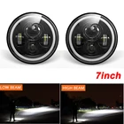 2 шт. 7-дюймовые светодиодные фары с кольцевым галогенным сигналом поворота для Lada Niva Urban 4X4 Suzuki Samurai для Jeep Wrangler Off Road