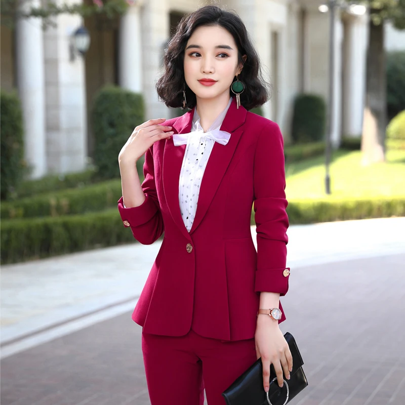 Genayoa элегантный костюм из двух частей длинный рукав женский плюс размер комплект