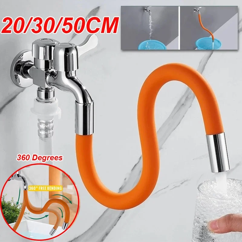 

360°Rotation Splash-proof Universal Faucet Extension Extender Foaming Extension Tube Free Bending Hardware Household Merchandise