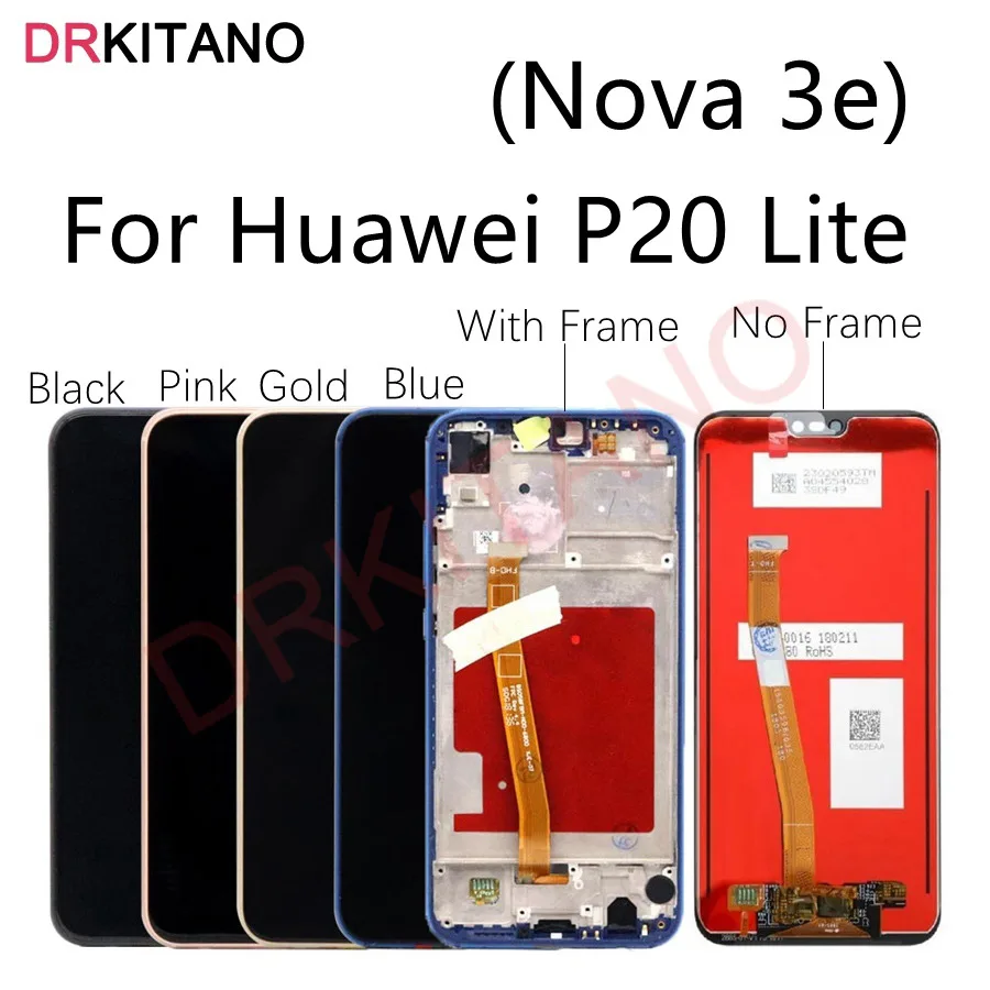 ЖК-дисплей с сенсорным экраном и дигитайзером для Huawei P20 Lite экран Nova 3e ЖК-экран ANE