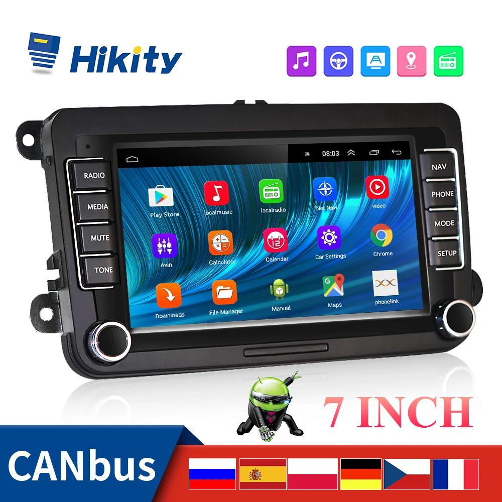Автомагнитола Hikity 2 Din Android GPS для VW/Volkswagen Skoda Octavia golf 5 6 touran passat B6 polo Jetta | Автомобили и
