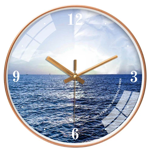 

Новые 3D настенные часы серии Sea And Sunset HD, настенные часы с современным дизайном, бесшумные, строительные часы большого размера, украшение для ...