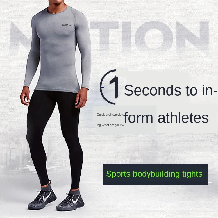 

ABV Sports Fitness Clothing Autumn and Winter Elastic Quick-Dry Running Basketball Sports Tights Fitness Sports Coat