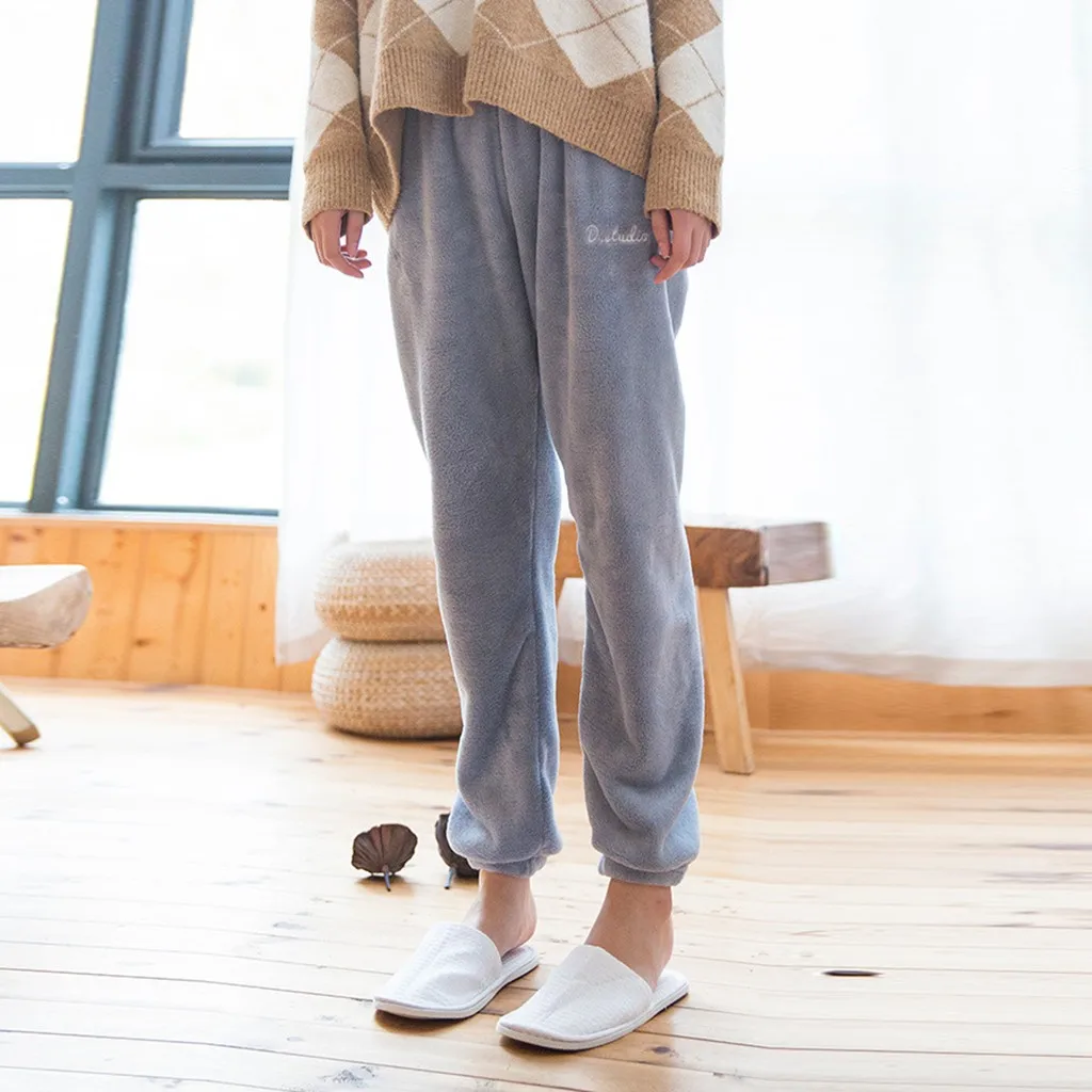 Gray Брюки женские 2019Top новые женские модные новые стильные чистые коралловые бархатные домашние штаны удобные брюки женские леггинсы - Цвет: Gray