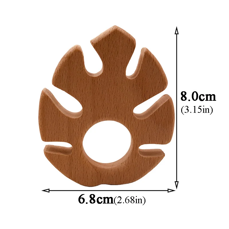 Wooden Teether 111 DIY мультфильм листья Натуральный Бук Woode Прорезыватель Соска цепи 3C безопасности сертификации деревянный Прорезыватель игрушки для новорожденных подарок - Цвет: Wooden Teether 111