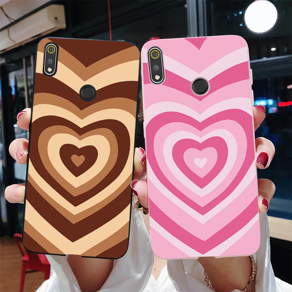 Силиконовый чехол с сердечками для OPPO Realme 3 3i Realme3 Pro задняя крышка противоударный