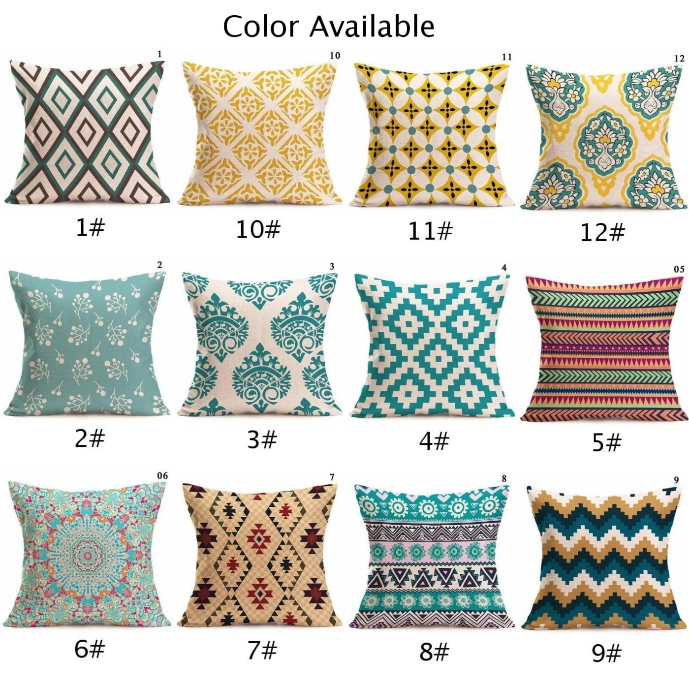 M Винтаж геометрический орнамент белье номер хлопок Подушка Чехол для подушки