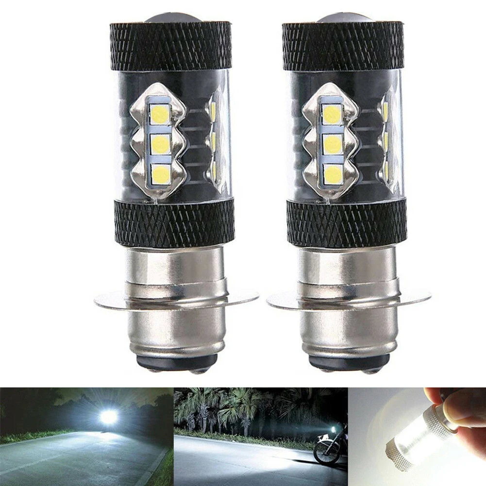 

2Pcs H6 3030 80W p15d LED Motorcycle Turn Signals Brake Tail Lights Bulb Motorcycle Modified Headlight Fog Lamps Black Shell
