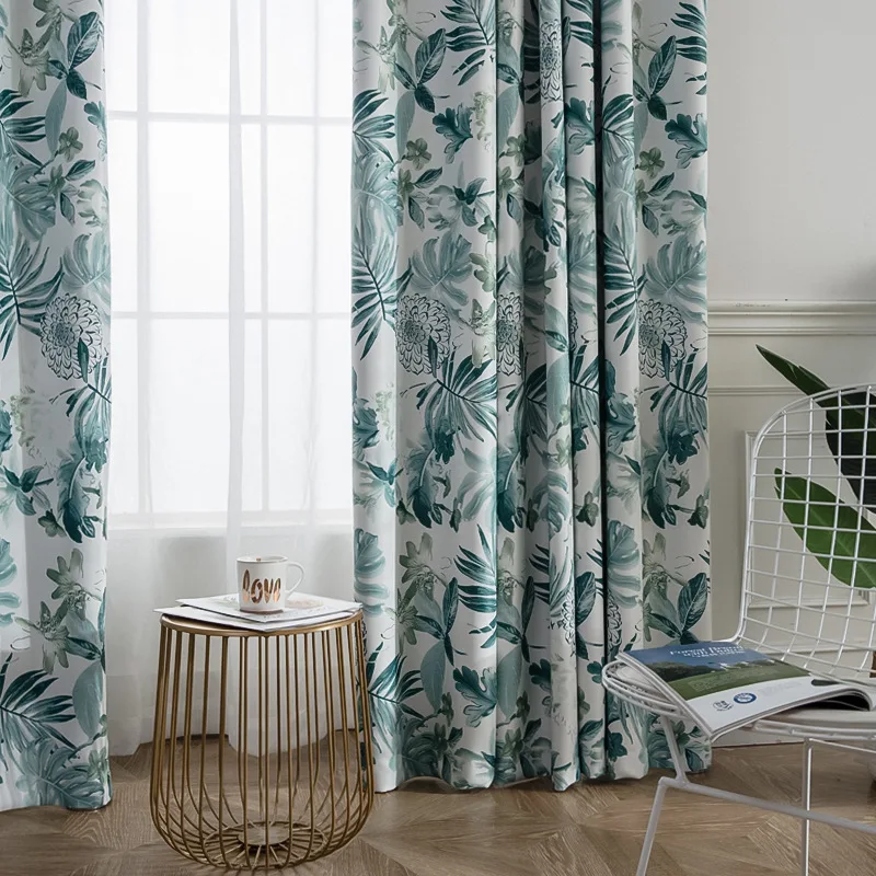 Современные цветочные затемняющие шторы для гостиной с высоким затенением