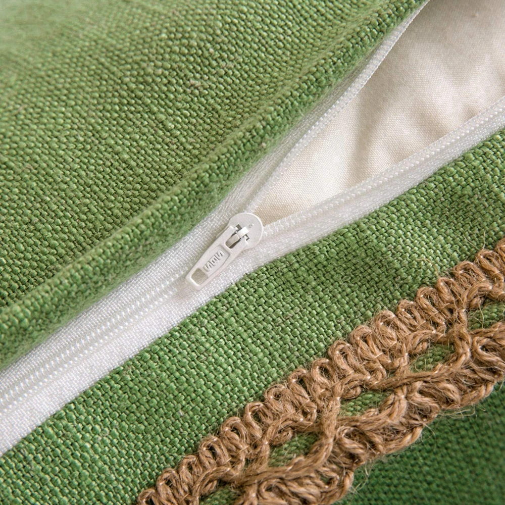 

2Pcs/set Farmhouse Decorative Throw Pillow Covers Burlap Linen Trimmed Tailored Edges Sofa Decor 45*45cm