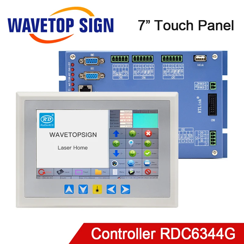 

Ruida RDC6344G 7 "сенсорный экран Панель лазерная машина контроллер Системы для Co2 Лазерная гравировальная и режущая машина