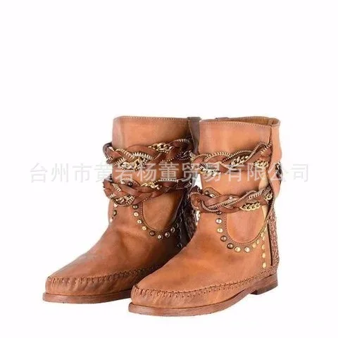 Классические Модные женские осенние ботильоны винтажные полусапожки с круглым