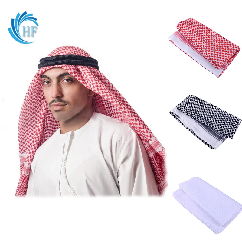 

Islamic Traditional Costume Red Prayer Hats Men Islam Plaid Head Scarf Jewish Muslim Turban Saudi Arabia Dubai Arabic Indio Caps