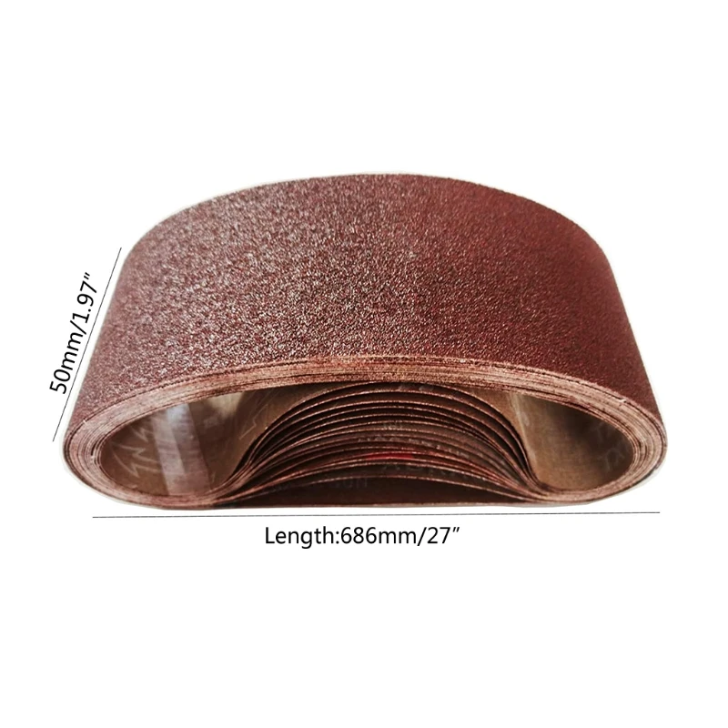 

7Pcs/Set Abrasive Sanding Belts Belt 120/240/320/400/600/800/1000 Grits Wood Grinding Sander Tools Aluminum Oxide 50x686