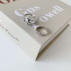 Женское Открытое кольцо с улыбающимся лицом Цвет: старое серебро, регулируемое Ювелирное Украшение в стиле панк, хип-хоп, изысканная Подарочная бижутерия