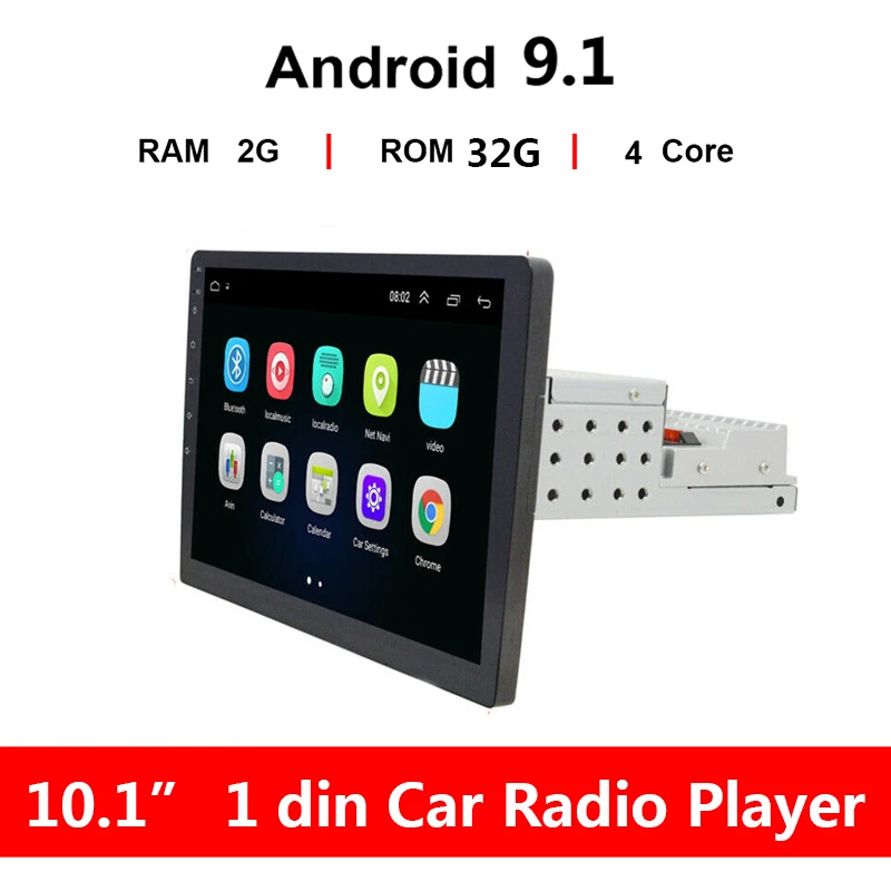 Android 9 1 автомобильное радио 10 дюймов Din Авто Мультимедиа 1Din Авторадио GPS Fm USB WIFI BT