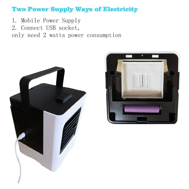 

Air Cooler Ultra Portable Cooling Fan Personal Space Air Conditioner Purifier & Humidifier Fits Nightstand Table Office