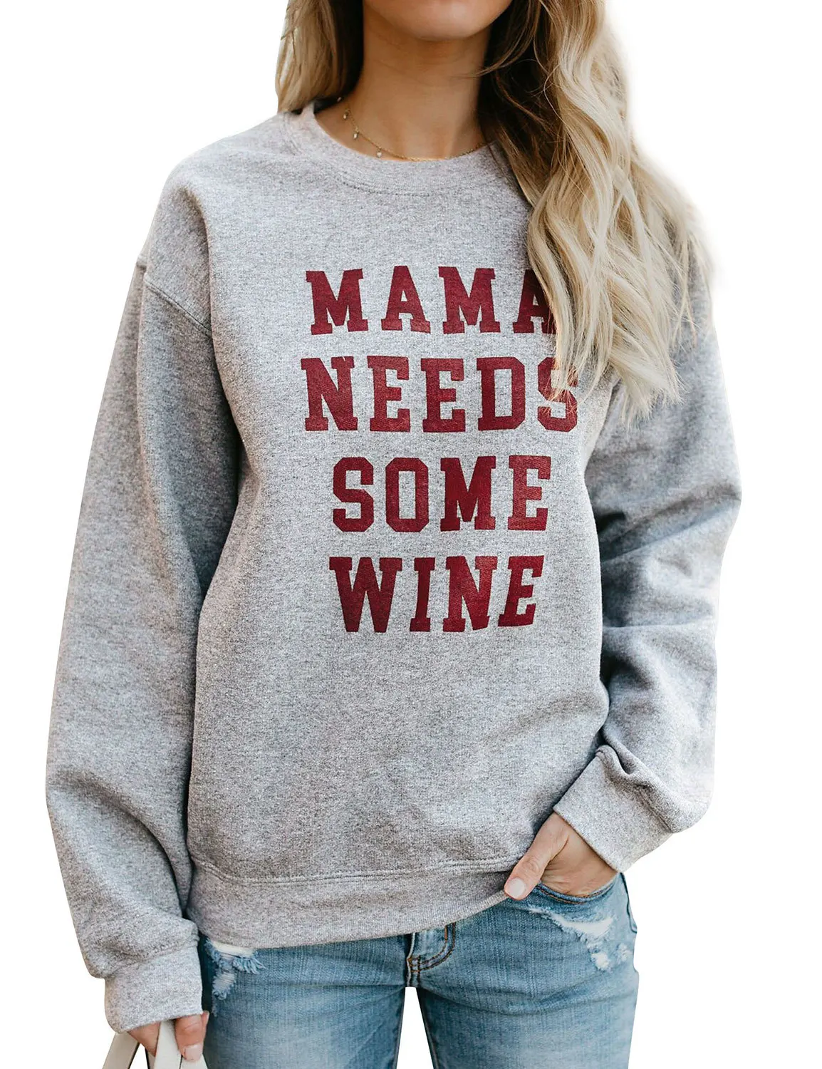 

Female Autunm Spring Hoodies MAMA NEEDS SOME WINE Letter Hoodies Pullover Woman Long Sleeve Sweatshirts Tops