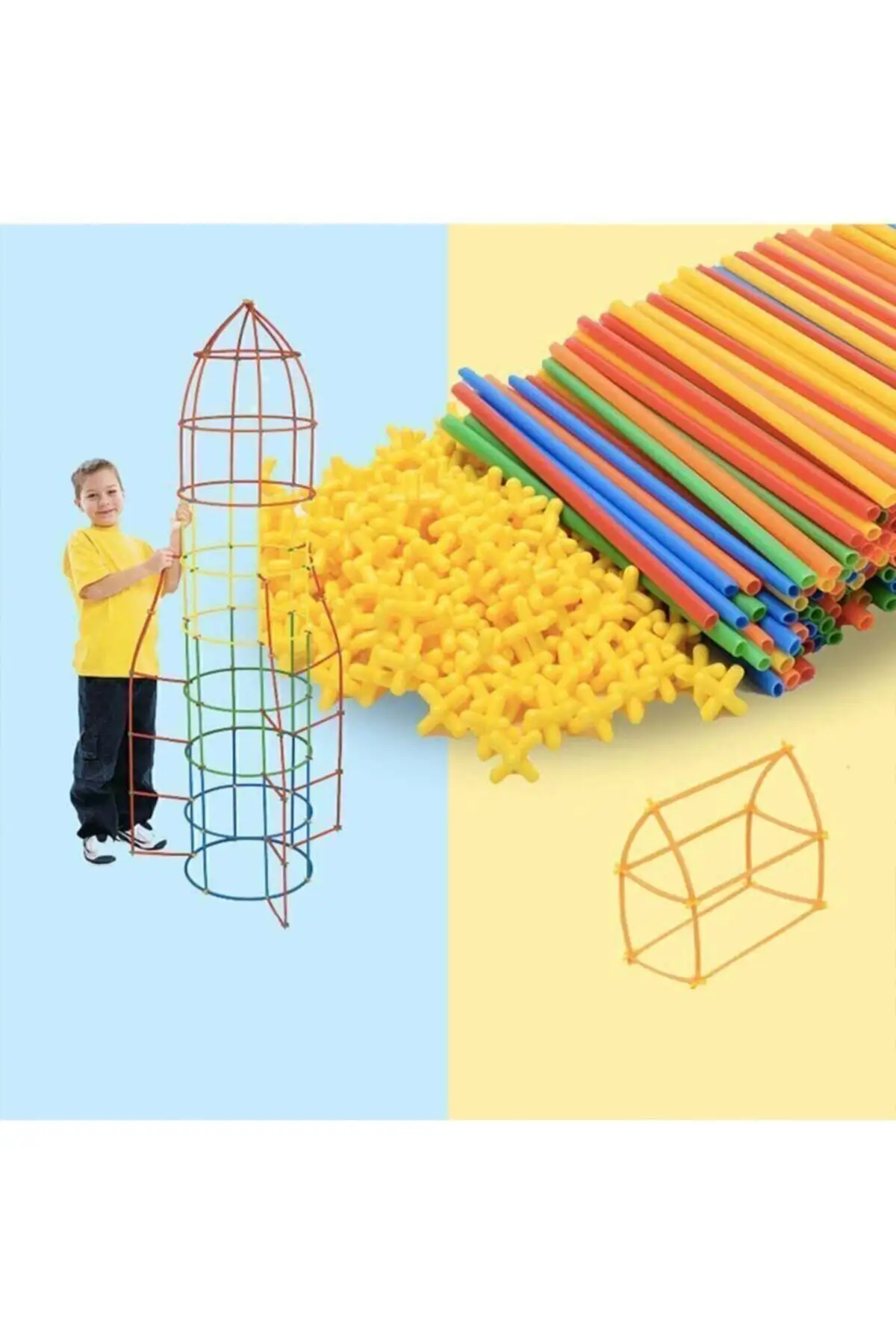 

TahtakaleToptanclar Bamboo Sticks Intelligence Imagination And Power Educational 4d Dy Block 300 Piece TE6370
