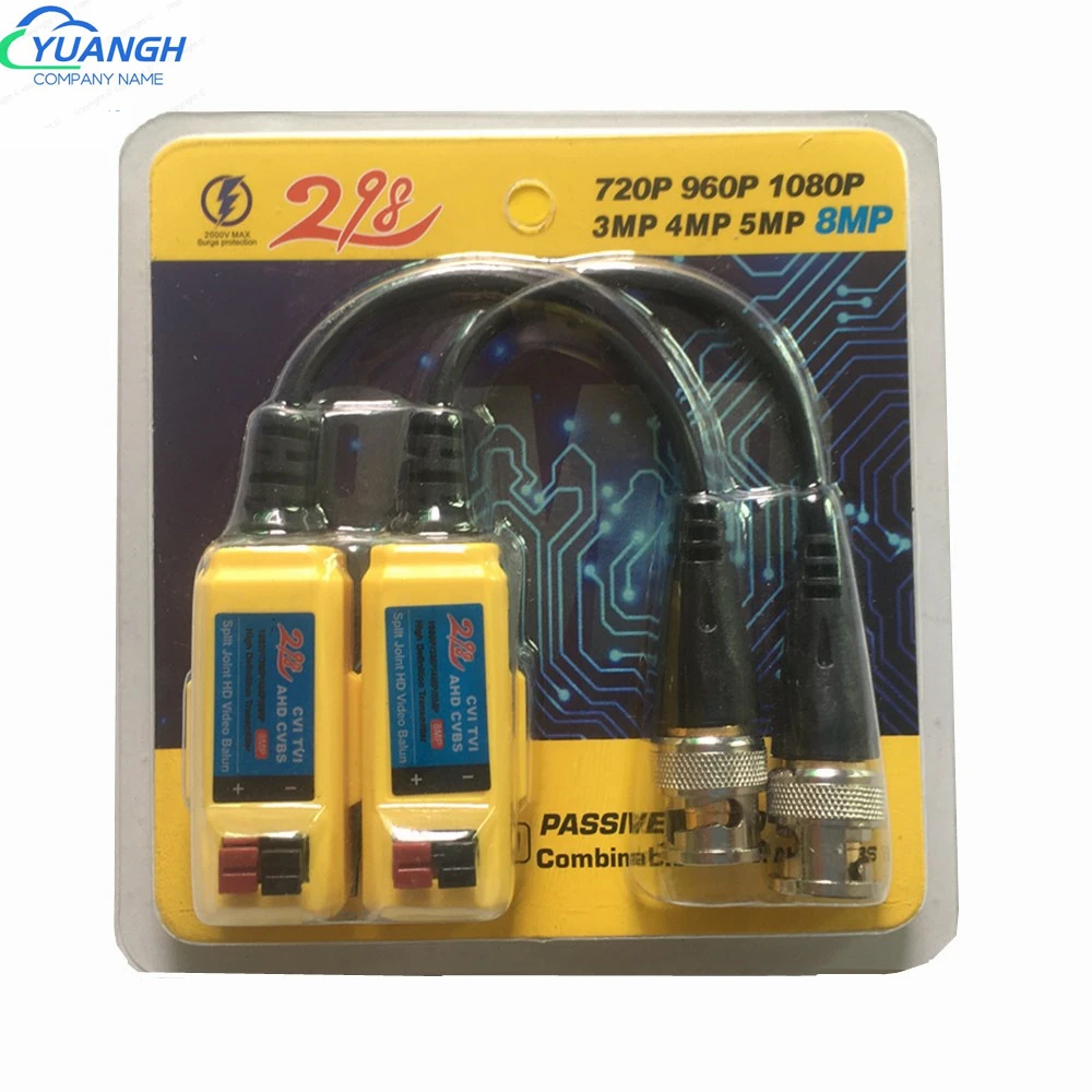 

1 Pairs 8MP ABS Plastic CCTV Video Balun CCTV Accessories Passive Transceivers 2000ft Distance UTP Balun BNC Cable