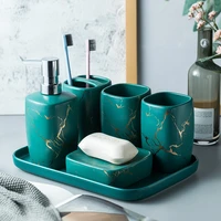 ceramic bathroom five piece wash set creativity toothbrush holder mouthwash cup porcelain hotel toilet accessories wedding gifts