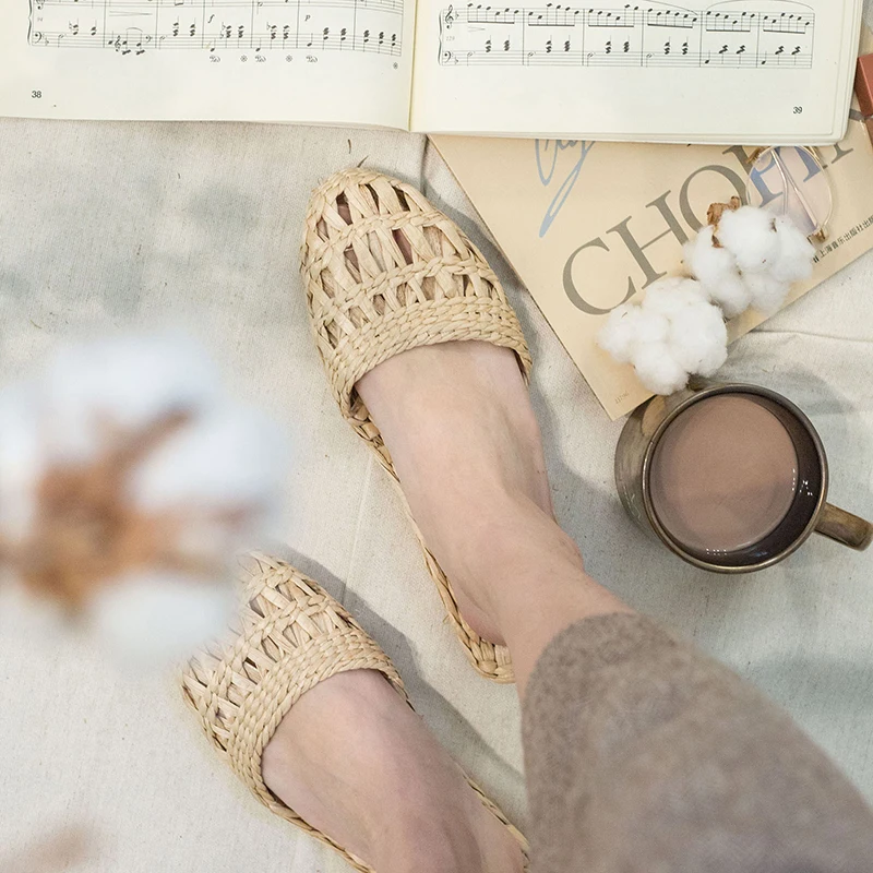 Женские соломенные тапочки JARYCORN для косплея в китайском стиле ручной работы |