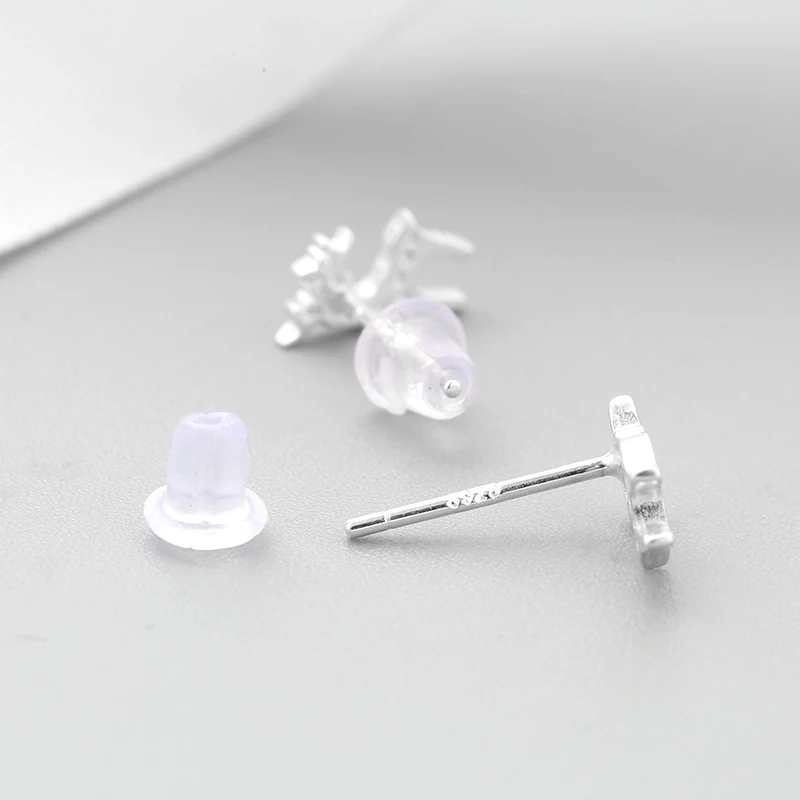 Рождественское ювелирное изделие счастье лось серебро 925 пробы серьги с красной