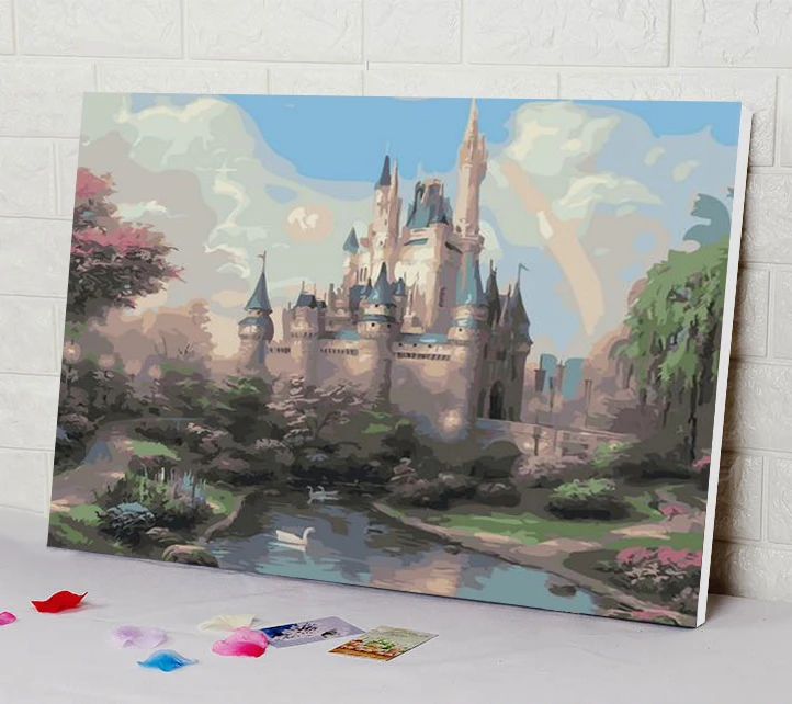 Подарок для друзей DIY картина маслом по номерам пейзаж картины холст живопись