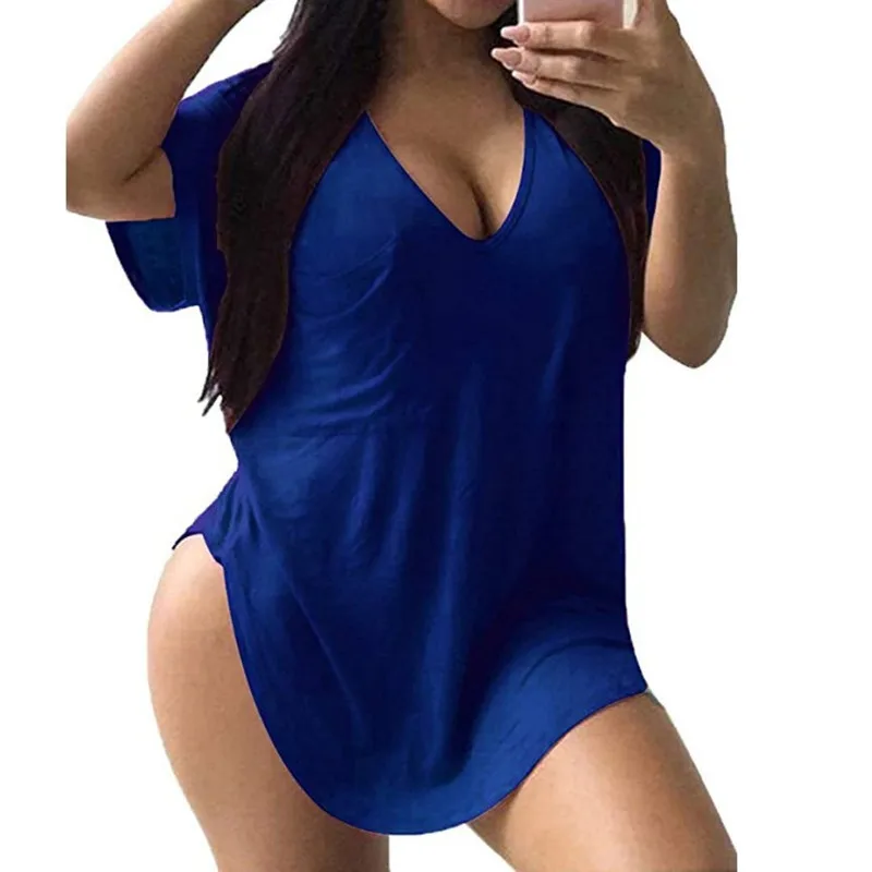 Летняя Новинка 2019 черная шифоновая футболка с коротким рукавом размера плюс XXXL