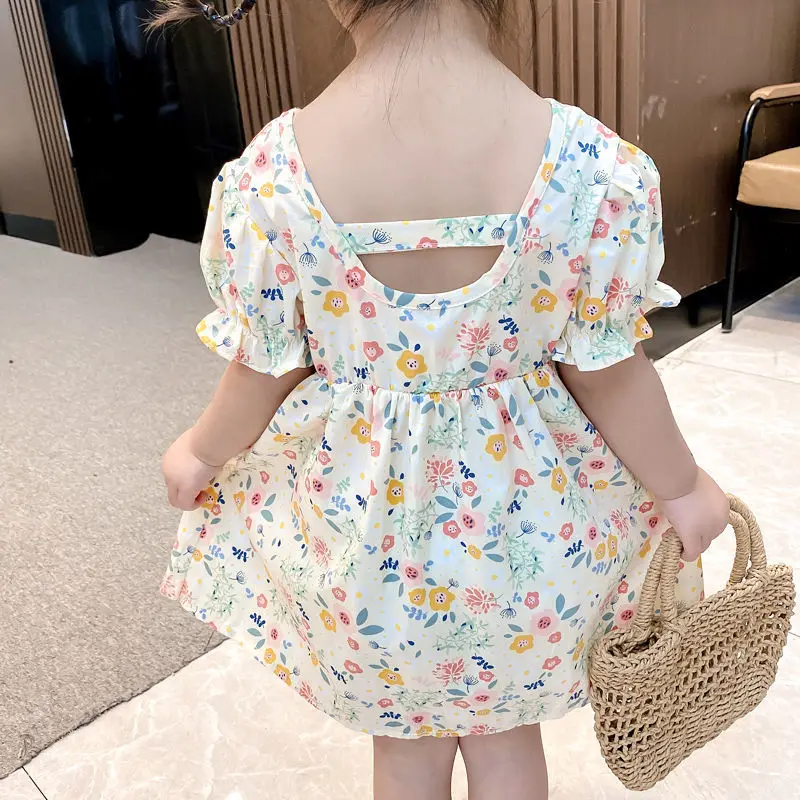 

Girls Floral Dresses 2021 Cotton Fashion Sweet Kids Flowers Costumes Children Sleeveless Toddler Baby Clothing Princess dress