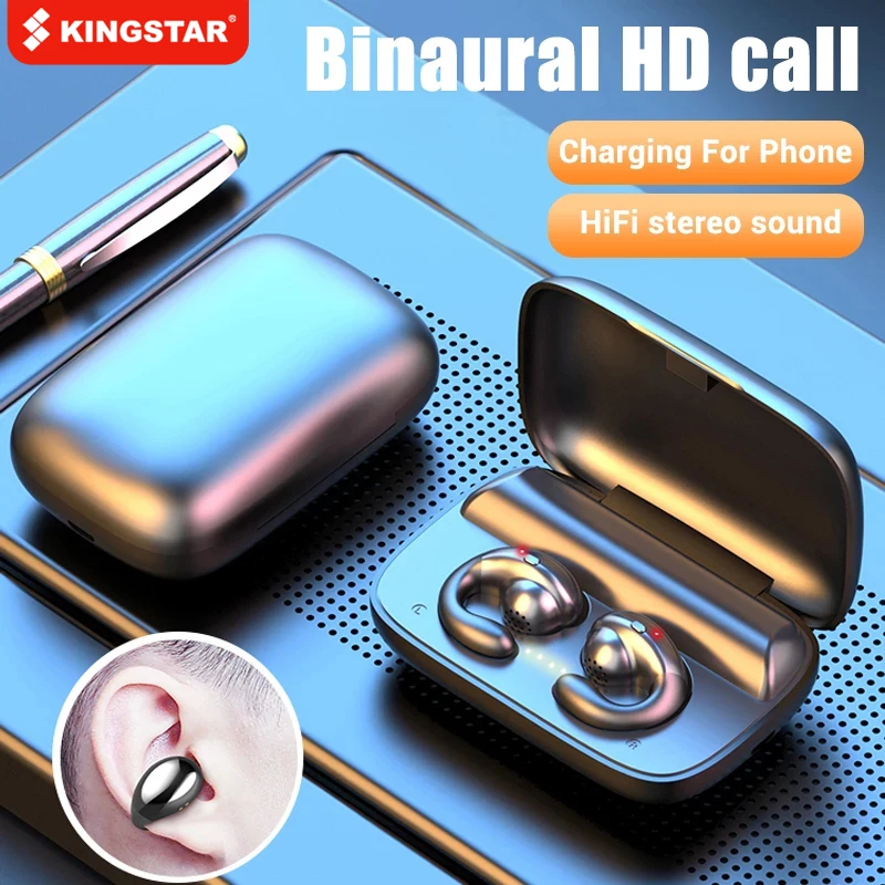 

KINGSTAR S19 TWS Wireless Earphone Bluetooth 5.0 Heaadphones Hifi Stereo Noise Cancelling Hanging Ear Headset Earbuds With Mic