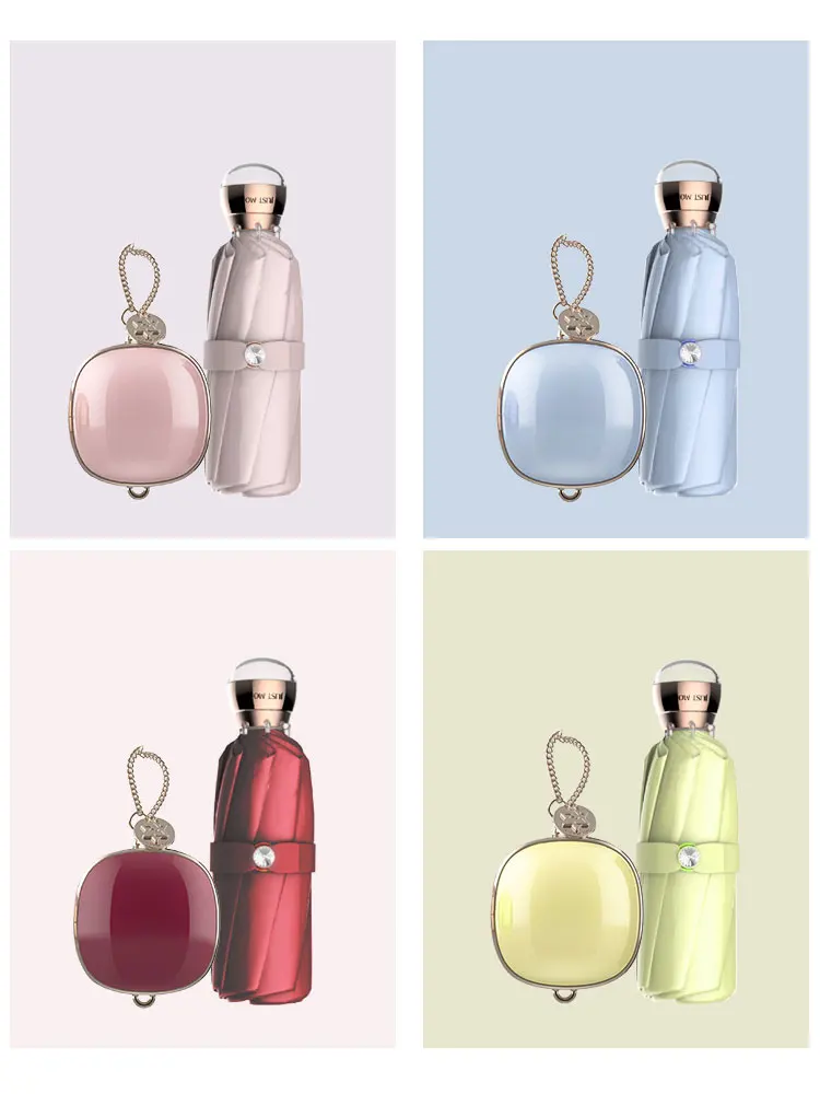 Женский маленький складной зонт от солнца розовый зонтик дождя с УФ-защитой