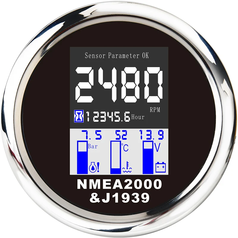 NMEA 2000 Многофункциональный Манометр 4 в 1 85 мм Цифровой тахометр температура воды