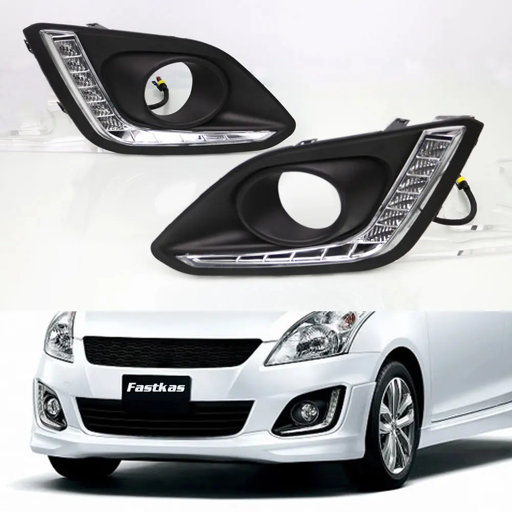 Дневные ходовые огни светильник DRL для Suzuki Swift 2014 2015 2016 левый и правый туман крышка