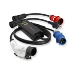 EVSE 10 16 20 24 32A регулируемая вилка адаптера CEE 5 Schuko SAE J1772 тип 1 5 м кабель шнур электрический автомобиль ev зарядный кабель Duosida